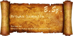 Brtyka Szabella névjegykártya